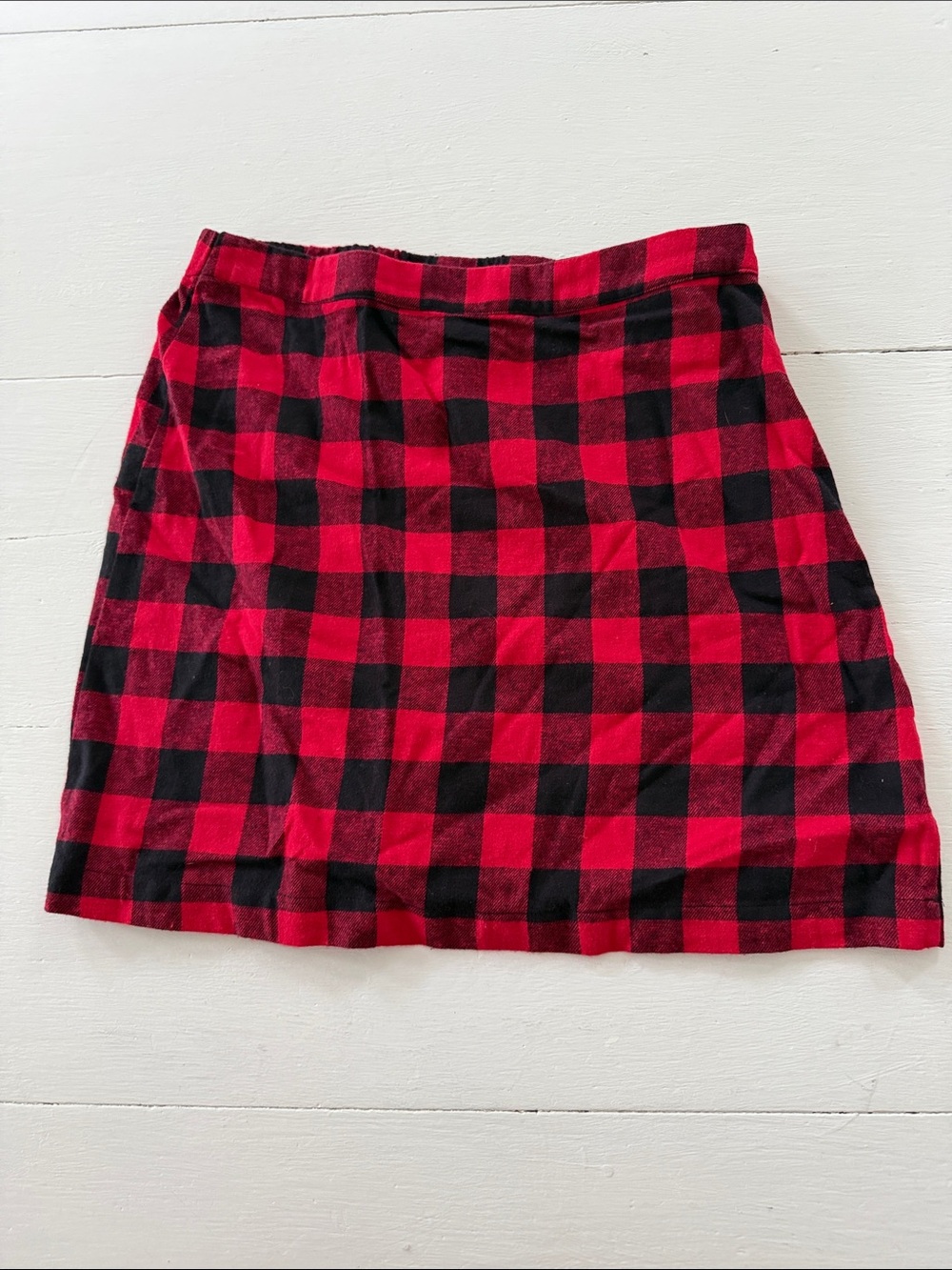 Red & Black Buffalo Plaid Mini Skirt